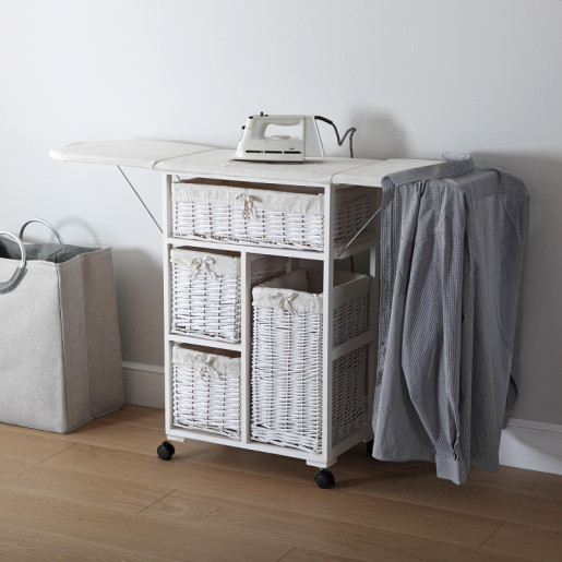 Mueble para planchar con cajones Blanco
