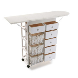 Mueble para planchar con cajones Blanco