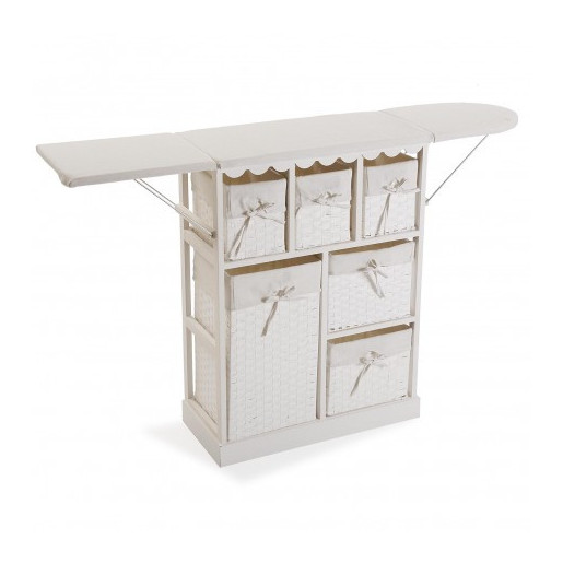 Mueble para planchar con cestas Blanco