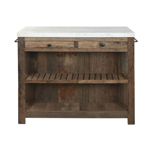 Mesa Isla de cocina Marron y blanco