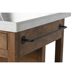 Mesa Isla de cocina Marron y blanco