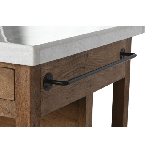 Mesa Isla de cocina Marron y blanco