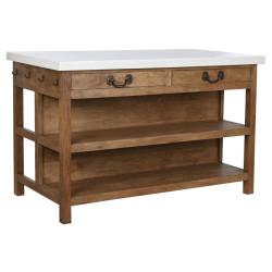 Mesa Isla de cocina Marron y blanco