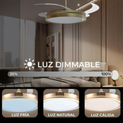 Ventilador techo dorado mate zenith