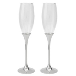 Set 2 copas cava plateado y transparente