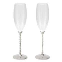 Set 2 copas cava plateado y transparente