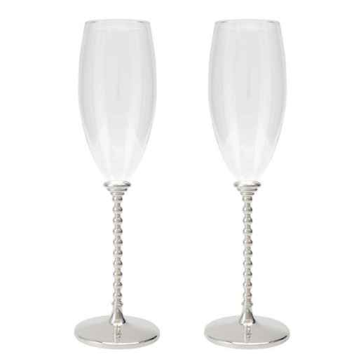 Set 2 copas cava plateado y transparente
