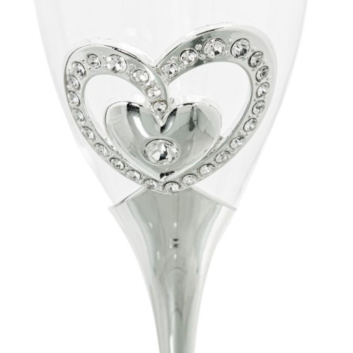 Set 2 copas cava plateado y transparente