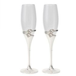 Set 2 copas cava plateado y transparente