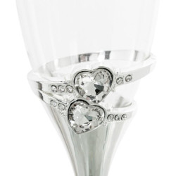 Set 2 copas cava plateado y transparente