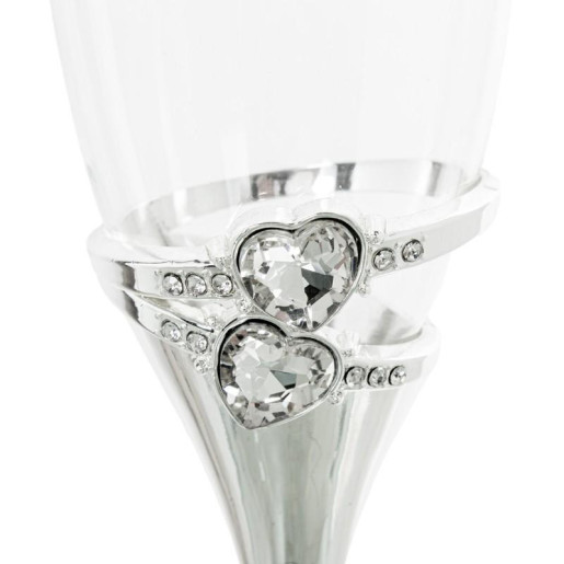 Set 2 copas cava plateado y transparente