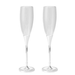 Set 2 copas cava plateado y transparente