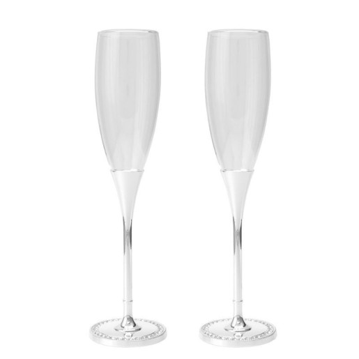 Set 2 copas cava plateado y transparente
