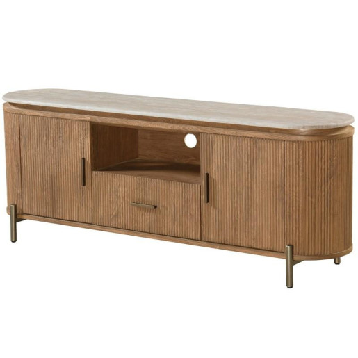 Mueble tv roble y beige