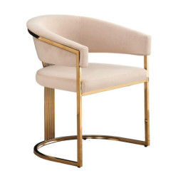 Silla beige y dorado