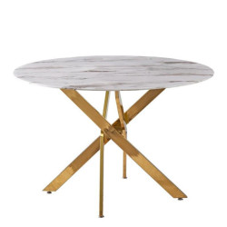 Mesa comedor dorado,blanco y negro