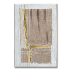 Cuadro lienzo blanco, beige, marron claro y natural