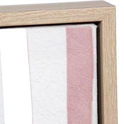 Cuadro lienzo natural, blanco y rosa