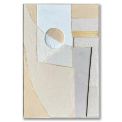 Cuadro lienzo natural, blanco, beige y gris