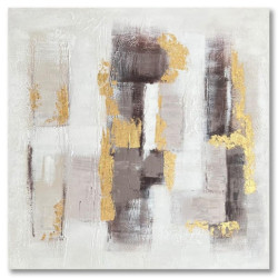 Set 2 cuadros lienzo natural, blanco y gris