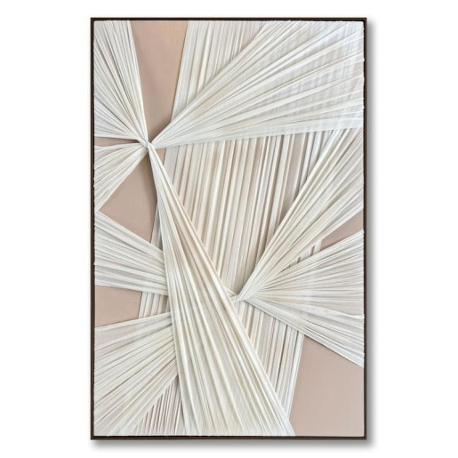 Cuadro lienzo natural, blanco y beige