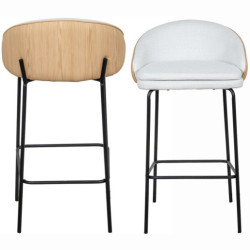 Set 2 taburetes beige y negro