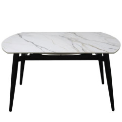 Mesa comedor negro y blanco