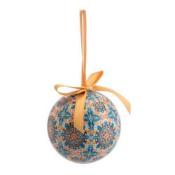 Set de 12 bolas de navidad Decorado con azulejos verdes