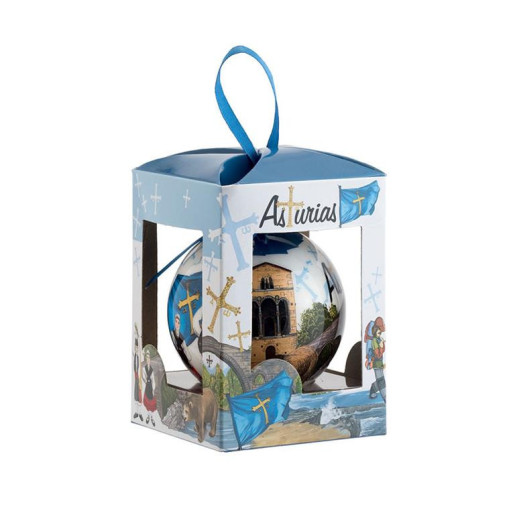 Set de 12 bolas de navidad Decorado con motivos de Asturias