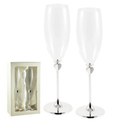 Set de 2 copas de cava Plateado