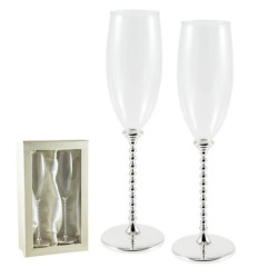 Set de 2 copas de cava Plateado