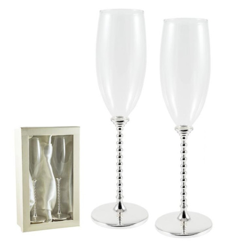 Set de 2 copas de cava Plateado