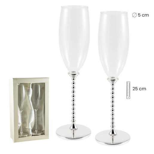 Set de 2 copas de cava Plateado