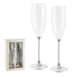 Set de 2 copas de cava Plateado