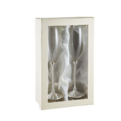Set de 2 copas de cava Plateado