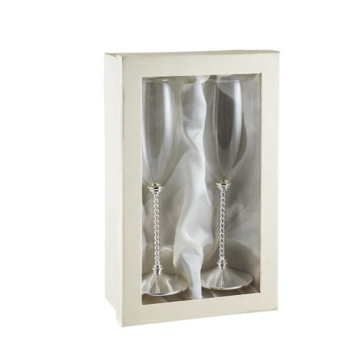 Set de 2 copas de cava Plateado