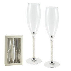 Set de 2 copas de cava Plateado