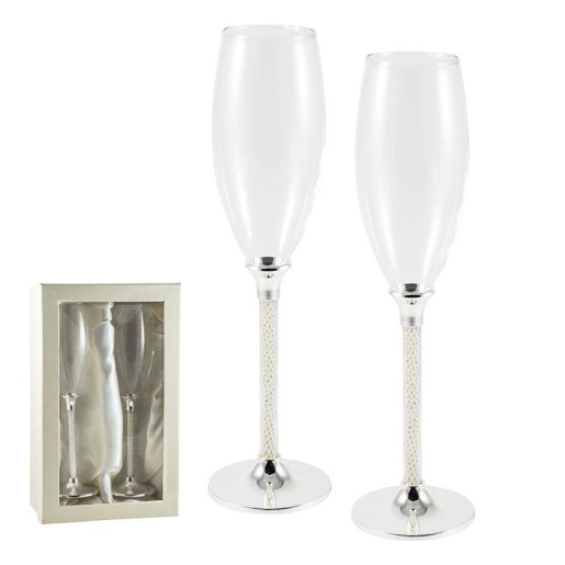Set de 2 copas de cava Plateado