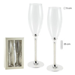 Set de 2 copas de cava Plateado