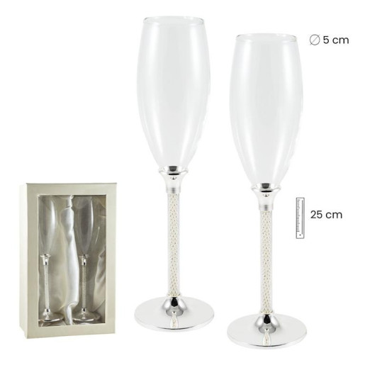 Set de 2 copas de cava Plateado
