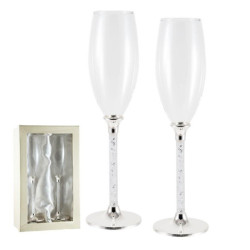 Set de 2 copas de cava Plateado