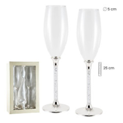 Set de 2 copas de cava Plateado