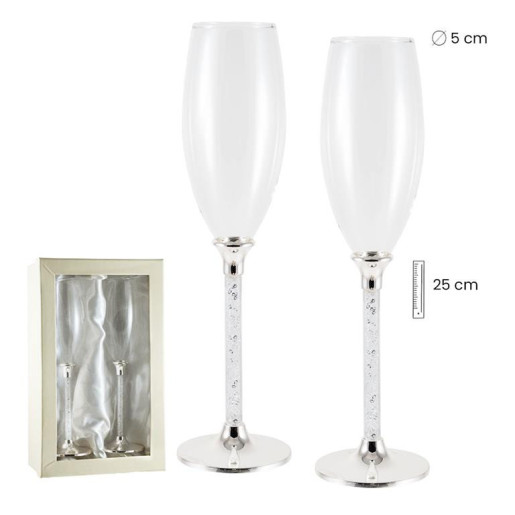 Set de 2 copas de cava Plateado