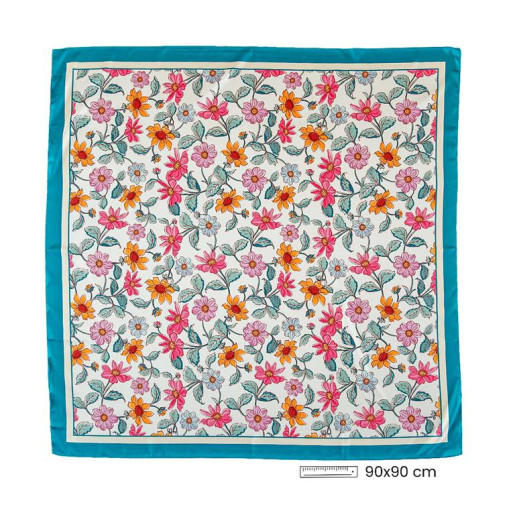 Pañuelo de flores Verde y multicolor