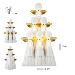 Figura de angelitos Blanco y dorado
