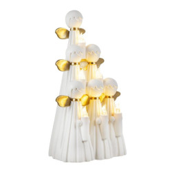 Figura de angelitos Blanco y dorado