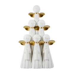 Figura de angelitos Blanco y dorado
