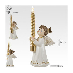 Figura de un angelito Blanco y dorado