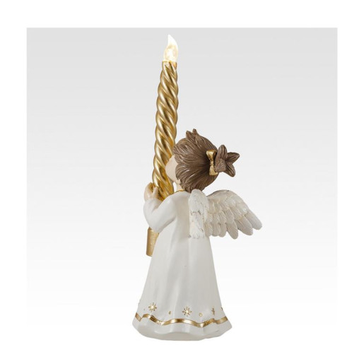 Figura de un angelito Blanco y dorado