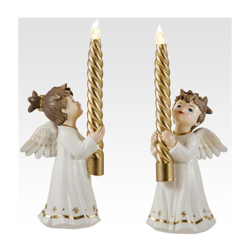 Figura de un angelito Blanco y dorado